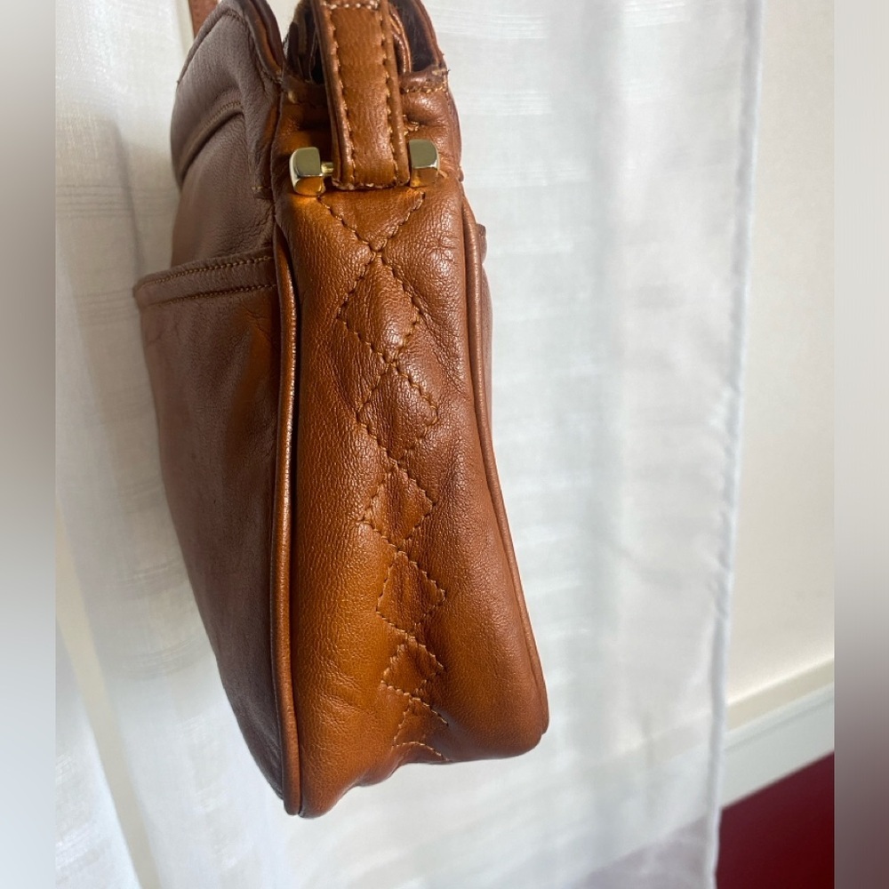 Giambattista Confezioni Brown Leather Crossbody Handbag Leather Lining Italy - Picture 5 of 14